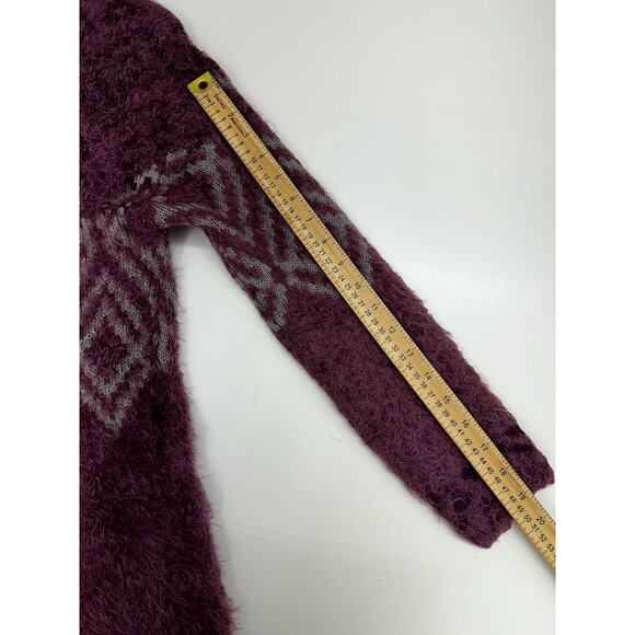 Eddie Bauer Womens Cardigan Small Purple Long Sleeve Open Front Fuzzy Sweater - Picture 10 of 12